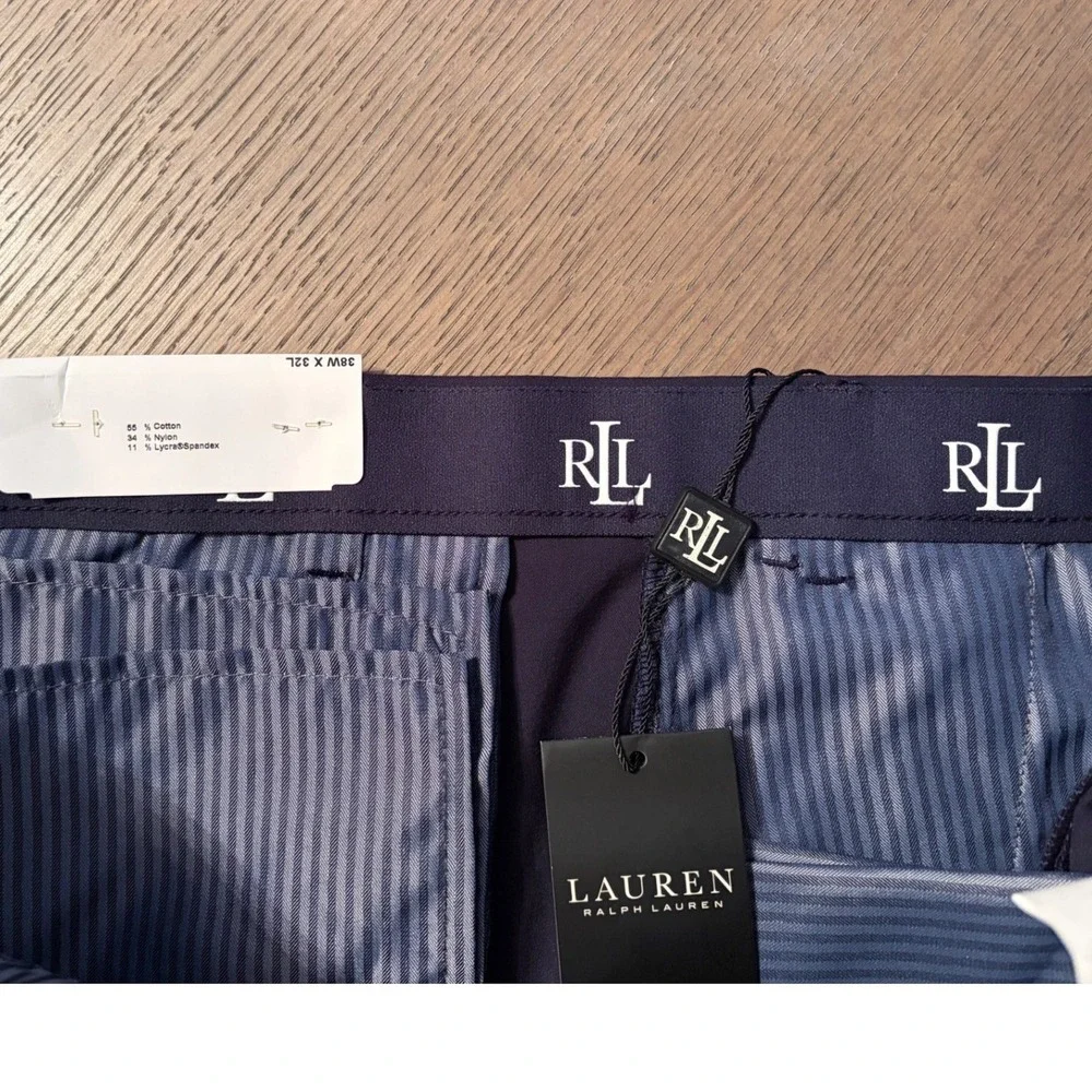 Lauren Ralph Lauren Norton Active Dress Pants Navy Blue Classic Fit 38W x 32L
